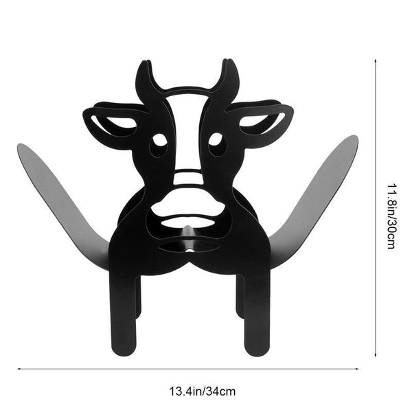 Metal Cow Toilet Holder Free Standing Bathroom Storage Decor Toilet Paper Holders & Storage