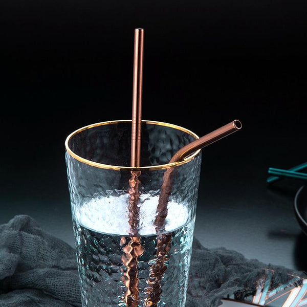 Reusable Rainbow Stainless Steel Straight Or Bent Metal Straws Party Supplies Straws & Stirrers