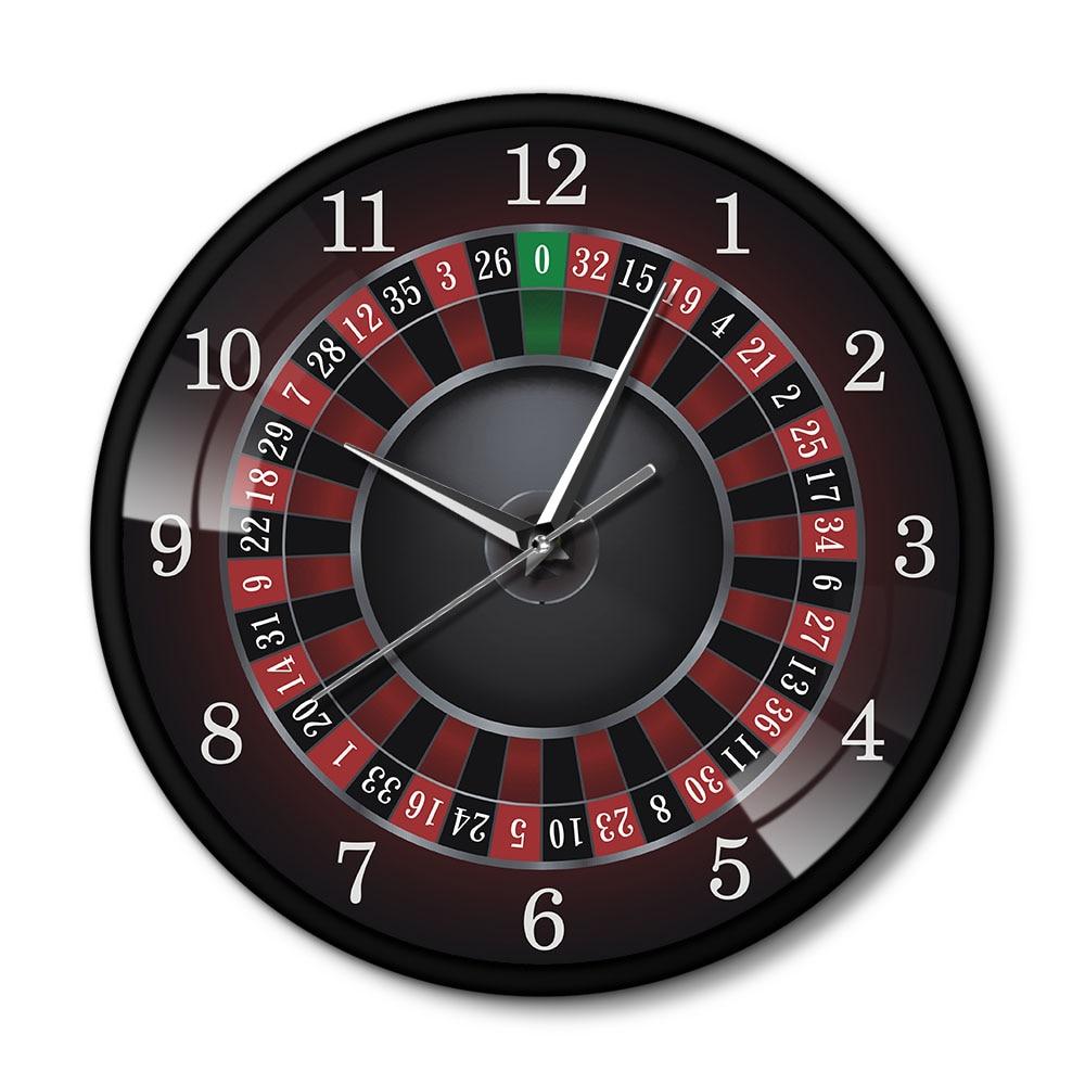 Novelty Casino Poker Roulette Wall Clock Home Decor Bar Room Wall Clocks