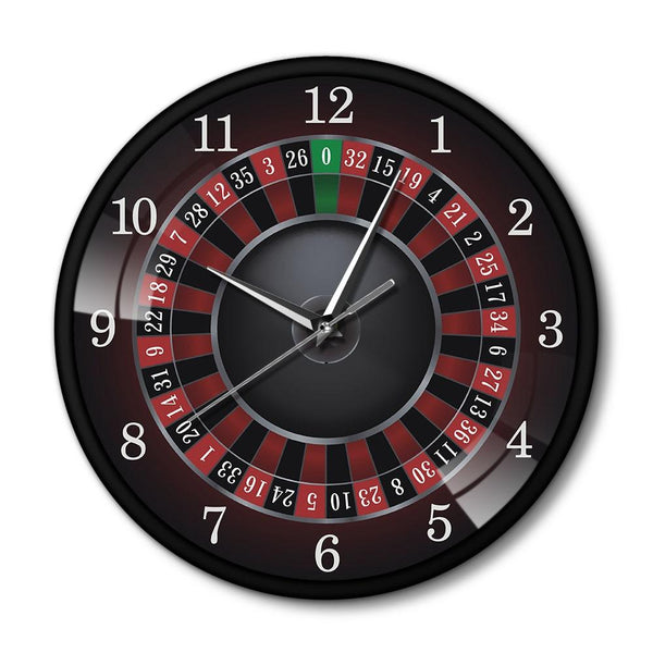 Novelty Casino Poker Roulette Wall Clock Home Decor Bar Room Wall Clocks