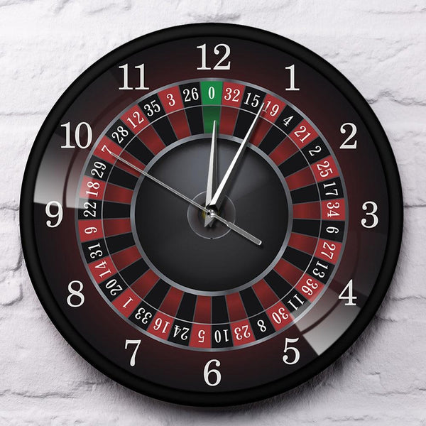 Novelty Casino Poker Roulette Wall Clock Home Decor Bar Room Wall Clocks
