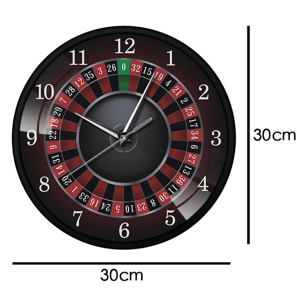 Novelty Casino Poker Roulette Wall Clock Home Decor Bar Room Wall Clocks