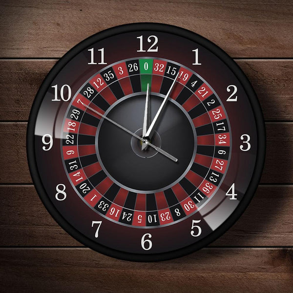 Novelty Casino Poker Roulette Wall Clock Home Decor Bar Room