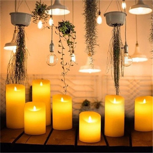 3Pcs Flameless Warm White Dancing Led Wax Candle Home Decor Candles