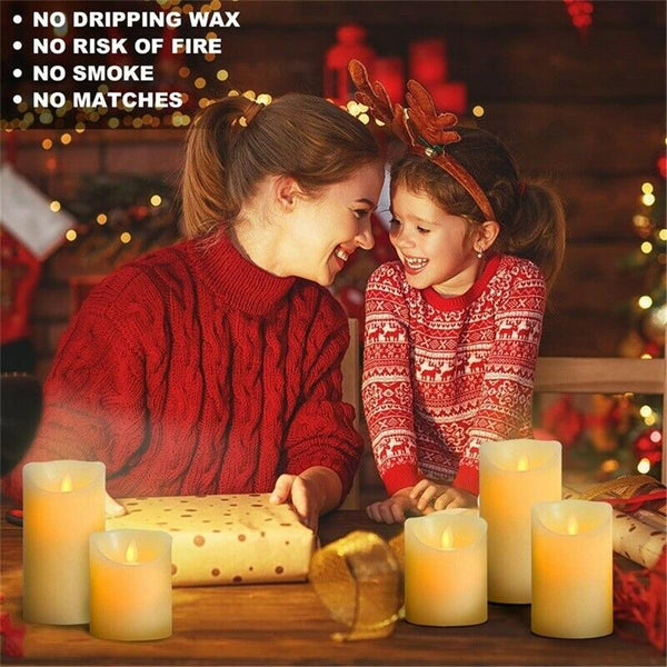 3Pcs Flameless Warm White Dancing Led Wax Candle Home Decor Candles