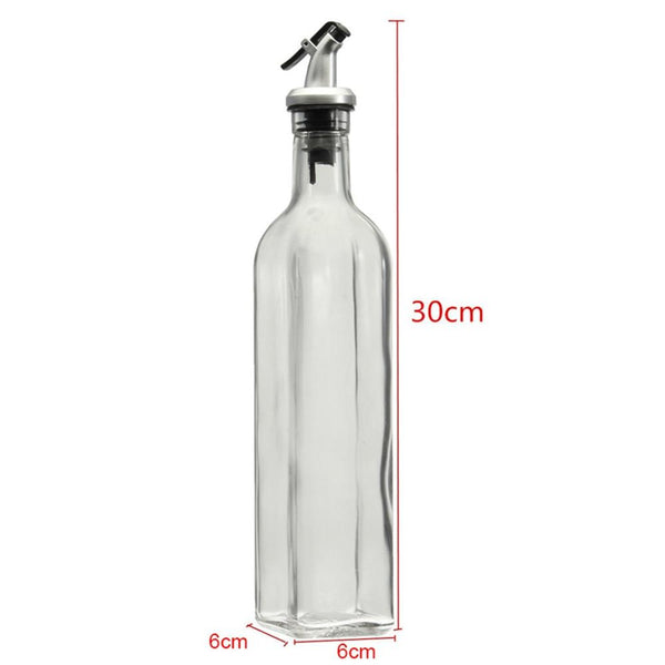 4Pcs 500Ml Glass Olive Oil Vinegar Dispenser Bottle Condiment Pourer Kitchen Storage