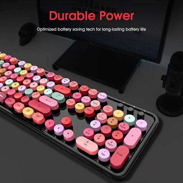 Steampunk Colourful Wireless Keyboard Mouse Combo Computer Accessories Keyboard & Mouse Bundles