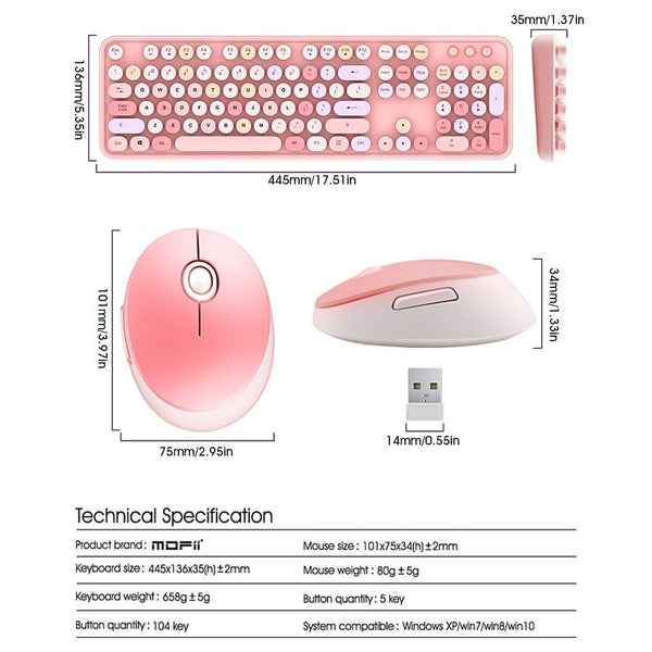 Steampunk Colourful Wireless Keyboard Mouse Combo Computer Accessories Keyboard & Mouse Bundles