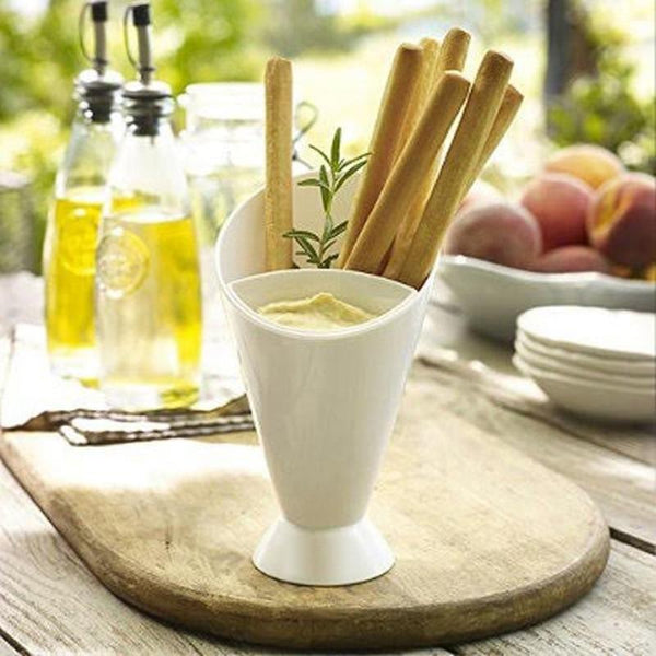 French Fries And Dipping Sauce White Plastic Cup Food Holder Bowls