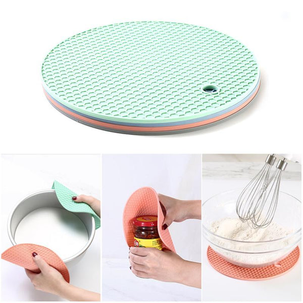 Silicone Heat Resistant Coaster Flexible Mat Jar Opener Table Protector Coasters