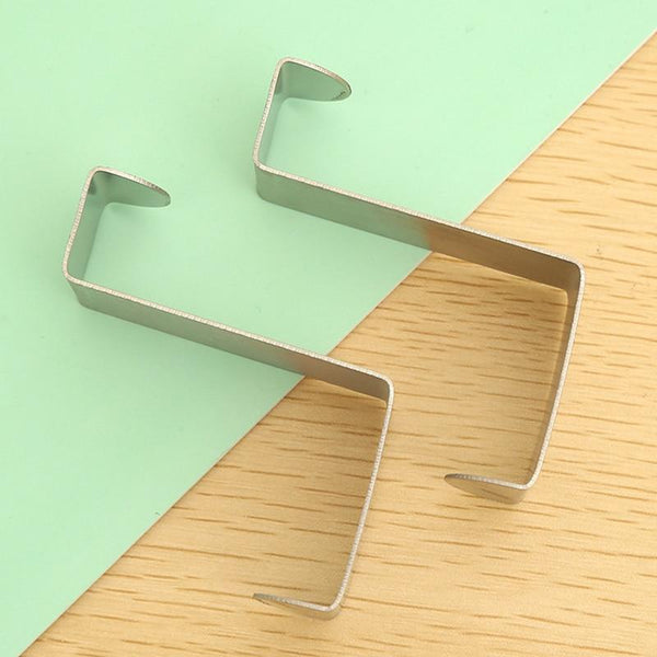 2Pcs Storage Stainless Steel Self Hanging Over Cabinet Door Hooks Hooks & Hangers
