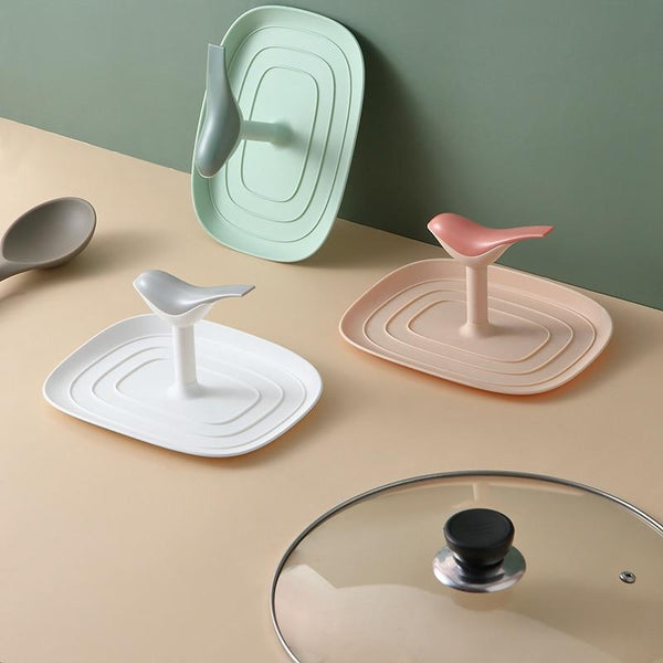 Bird Kitchen Lid Utensils Resting Shelf Storage Holder Racks & Holders