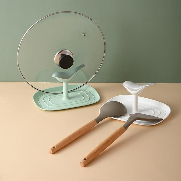 Bird Kitchen Lid Utensils Resting Shelf Storage Holder Racks & Holders