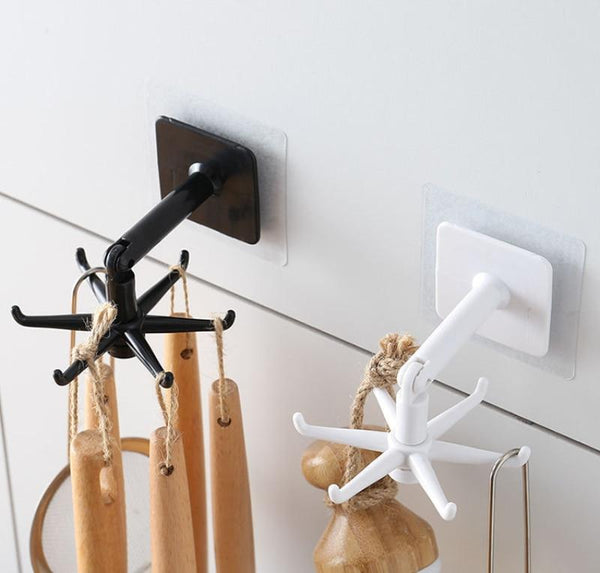 Multi Purpose Rotating Kitchen Hooks Hanging Utensil Rack Storage Organisation Racks & Holders