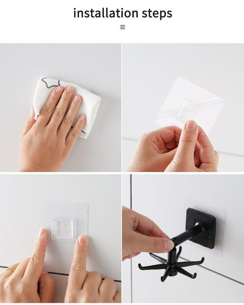 Multi Purpose Rotating Kitchen Hooks Hanging Utensil Rack Storage Organisation Racks & Holders