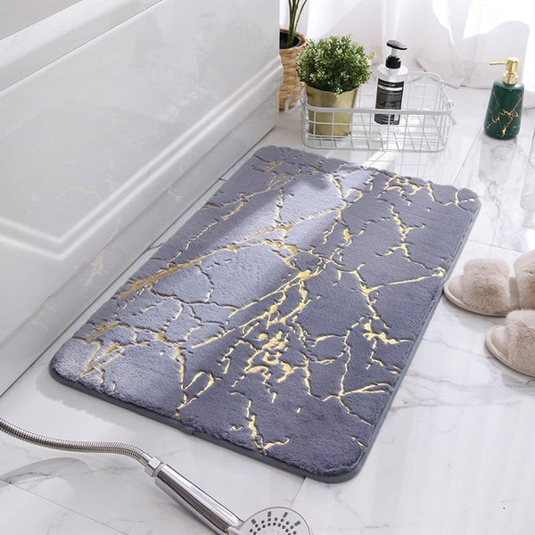 Non Slip Soft Thick Absorbent Marble Design Bathroom Mat Bath Mats Rugs & Toilet Covers