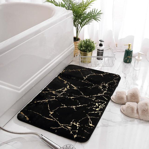Non Slip Soft Thick Absorbent Marble Design Bathroom Mat Bath Mats Rugs & Toilet Covers