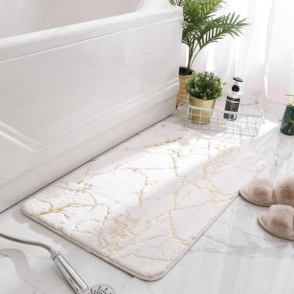 Non Slip Soft Thick Absorbent Marble Design Bathroom Mat Bath Mats Rugs & Toilet Covers