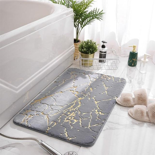 Non Slip Soft Thick Absorbent Marble Design Bathroom Mat Bath Mats Rugs & Toilet Covers