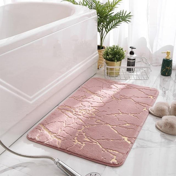 Non Slip Soft Thick Absorbent Marble Design Bathroom Mat Bath Mats Rugs & Toilet Covers