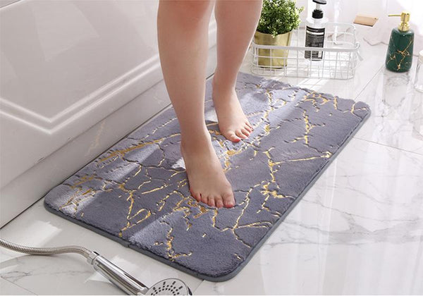 Non Slip Soft Thick Absorbent Marble Design Bathroom Mat Bath Mats Rugs & Toilet Covers