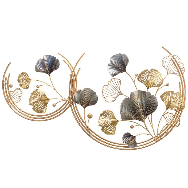 Modern Ginkgo Leaf Wall Hanging 3D Metal Sculpture Art Decor Wall Art