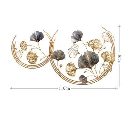Modern Ginkgo Leaf Wall Hanging 3D Metal Sculpture Art Decor Wall Art