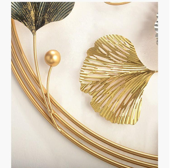 Modern Ginkgo Leaf Wall Hanging 3D Metal Sculpture Art Decor Wall Art