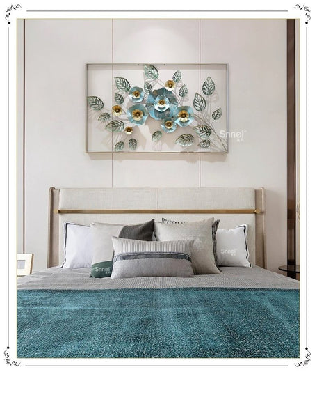 Style Floral Iron Art In Frame 3D Metal Wall Decorations Wall Art