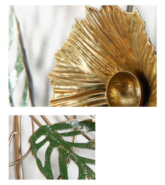 Style Floral Iron Art In Frame 3D Metal Wall Decorations Wall Art