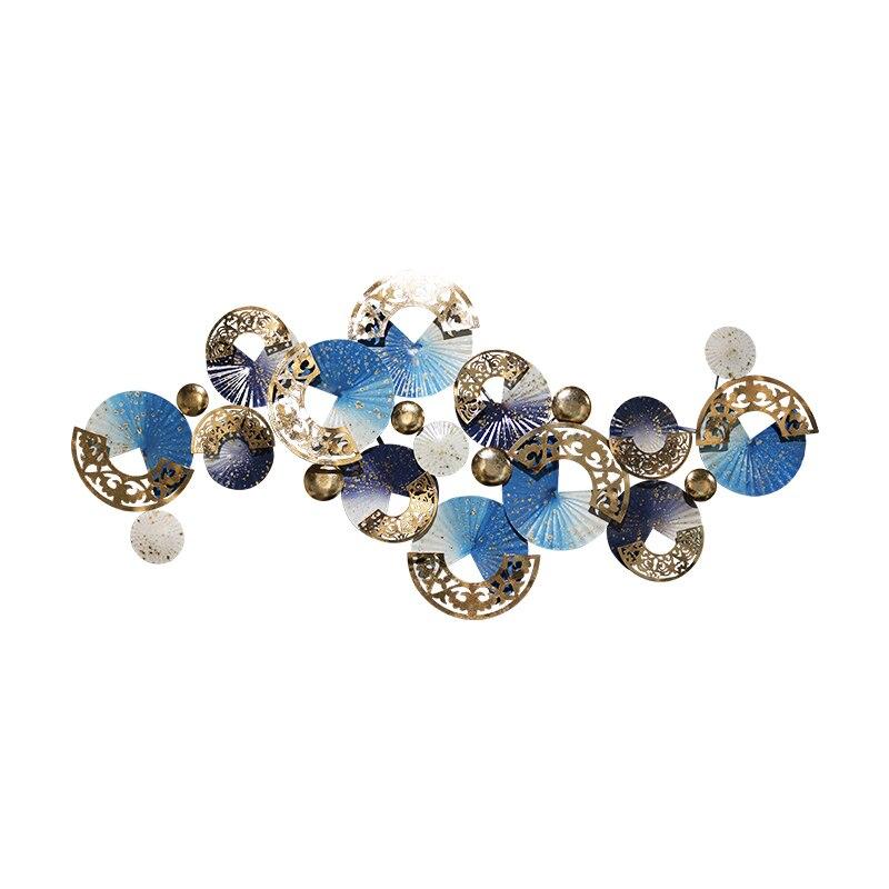 Nordic Blue White Gold 3D Iron Metal Decor Hanging Wall Art