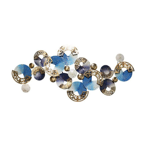 Nordic Blue White Gold 3D Iron Metal Decor Hanging Wall Art