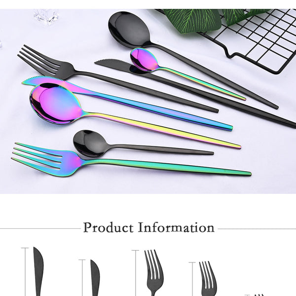 24Pcs Stainless Steel Cutlery Set Fork Knife Spoon Tableware Flatware Cutlery Sets