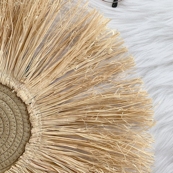 Raffia Animal Face Wall Hanging Children Bedroom Decorations Posters & Wall Hangings