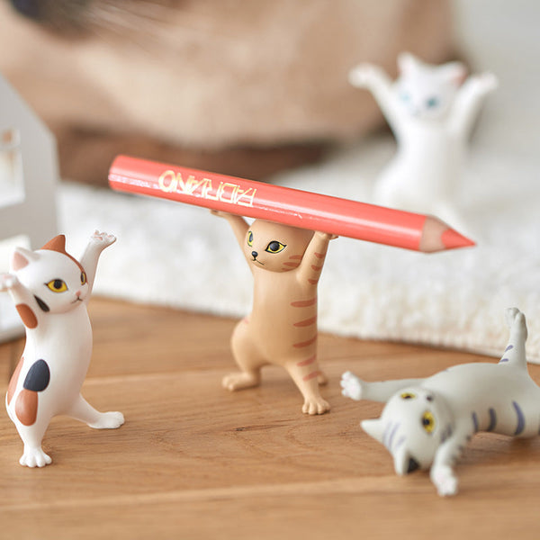 5Pc / Set Cute Cat Desk Accessories Pen Holders