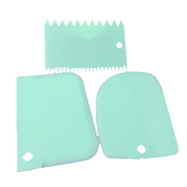 3Pcs Dough Cutter Ice Cream Fondant Scraper Baking Decorating Tools Cake Scrapers