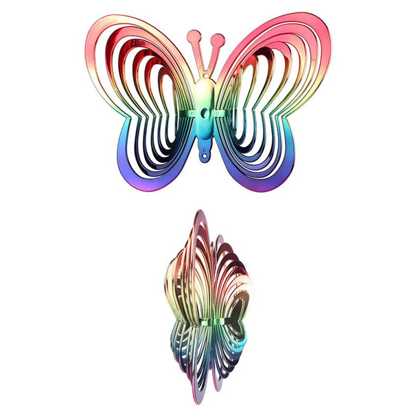 Reflective Rainbow Butterfly Windmill Outdoor Garden Decor Windmills & Wind Spinners