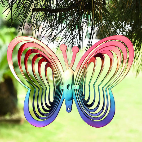 Reflective Rainbow Butterfly Windmill Outdoor Garden Decor Windmills & Wind Spinners