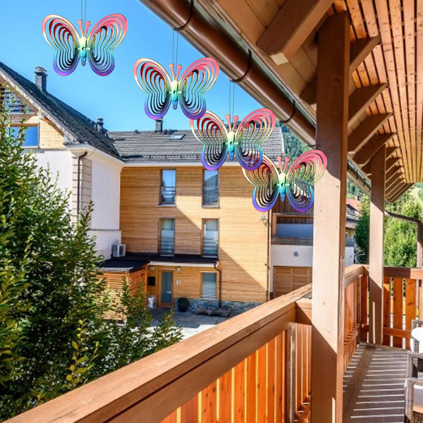 Reflective Rainbow Butterfly Windmill Outdoor Garden Decor Windmills & Wind Spinners