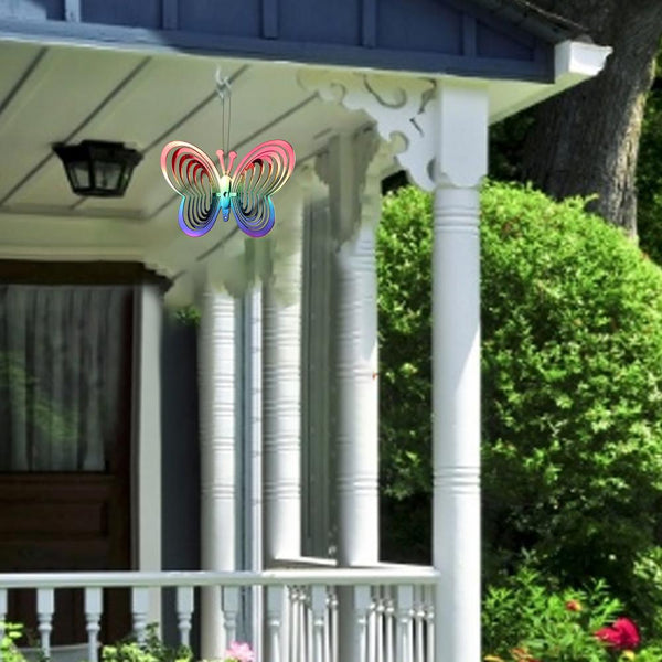 Reflective Rainbow Butterfly Windmill Outdoor Garden Decor Windmills & Wind Spinners
