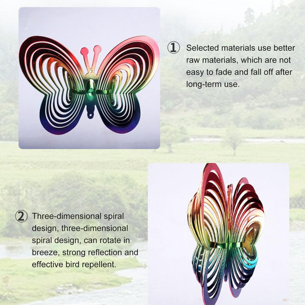 Reflective Rainbow Butterfly Windmill Outdoor Garden Decor Windmills & Wind Spinners