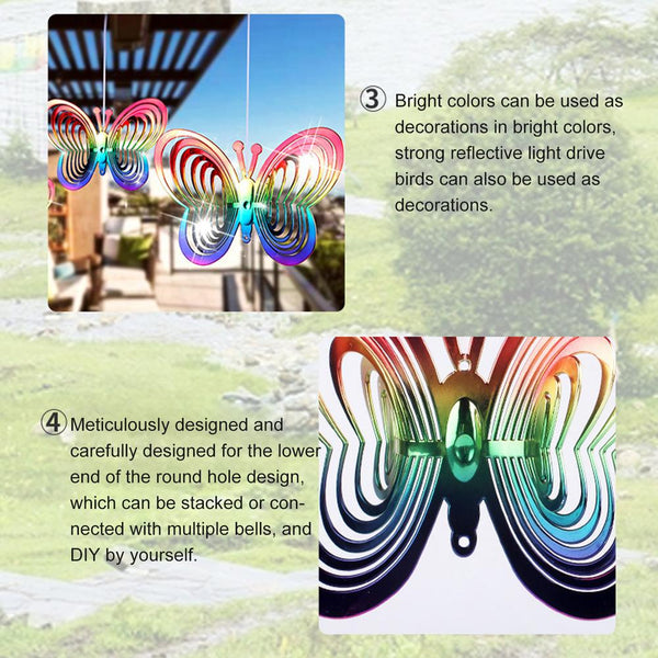 Reflective Rainbow Butterfly Windmill Outdoor Garden Decor Windmills & Wind Spinners
