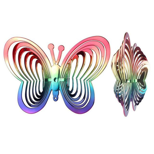 Reflective Rainbow Butterfly Windmill Outdoor Garden Decor Windmills & Wind Spinners