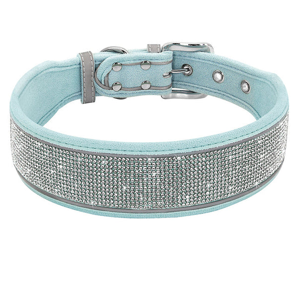 Reflective Bling Rhinestone Diamond Soft Dog Collars