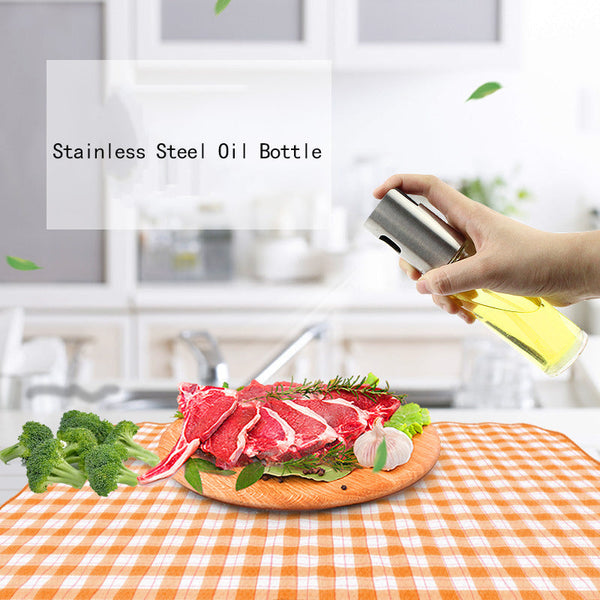 Stainless Steel Olive Oil Sprayer Pump Bottle Kitchen Cooking Tools Oil & Vinegar Dispensers