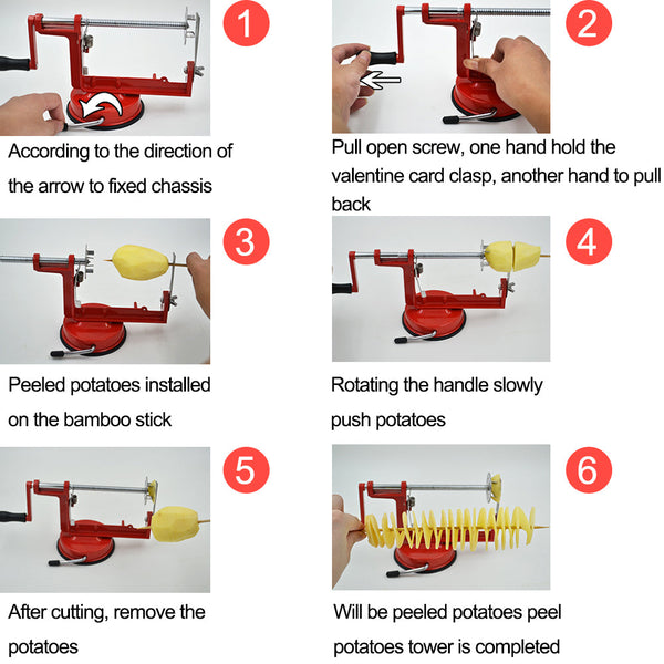 Manual Operation Potato Twister Tornado Apple Slicer Spiralizer