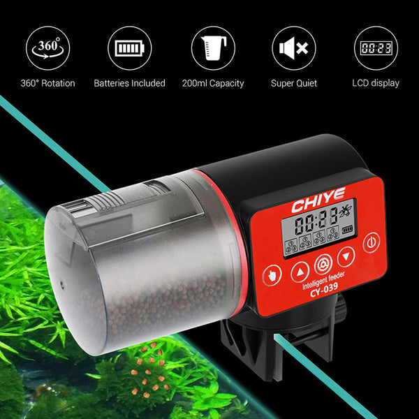 200Ml Automatic Fish Feeder Dispenser Moisture Proof Electric Aquarium Tank Timer Fish Feeders