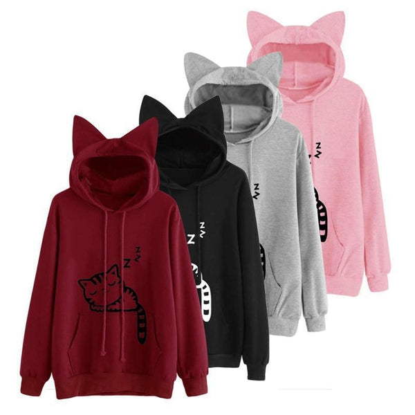 Sleepy Cat Hoodie Jumpers & Cardigans