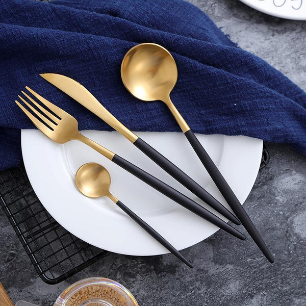 Gold Dipped Elegant Cutlery Flatware Cutlery Sets
