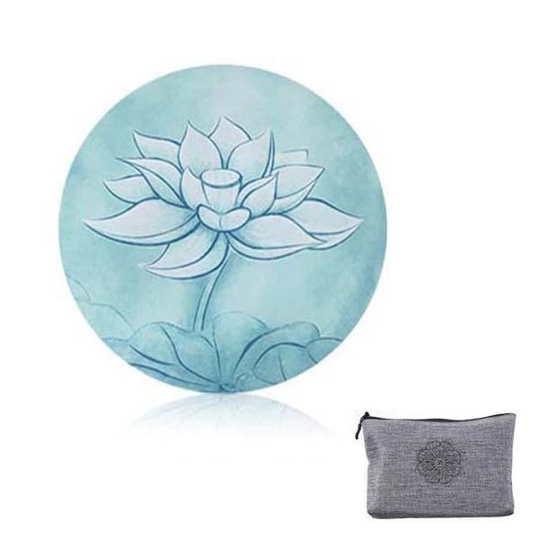 Round Meditation Yoga Mat Printed Foldable Pilates With Storage Bag Mats & Non Slip Towels
